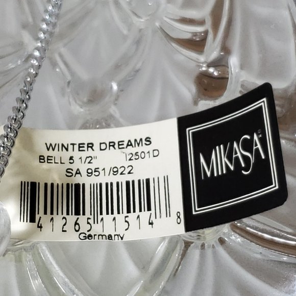 Mikasa Winter Dreams Crystal Christmas Tree Bell - Frosted Tree - Vintage - Picture 8 of 8